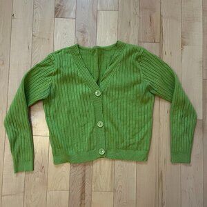 light green ribbed cardigan